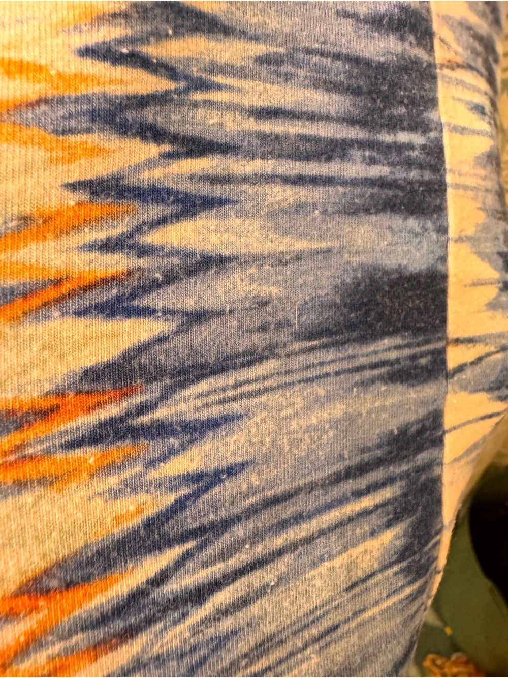 Vermilli Hawaii Orange and Blue Electric Patterned Swing Tank Dress - Picture 5 of 6
